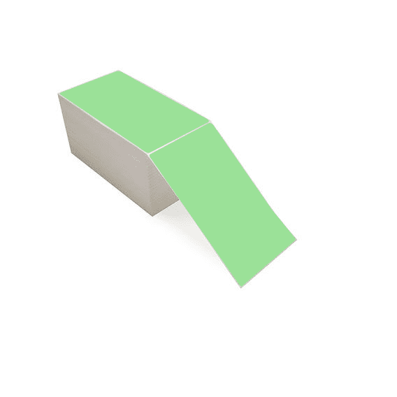 4" x 7" Fluorescent Green - Thermal Transfer Labels - Fanfold