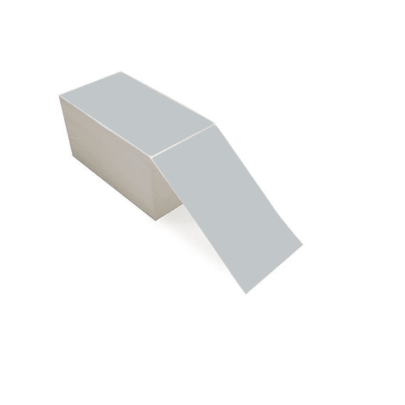 4" x 7" Gray - Direct Thermal Labels - Fanfold - Freezer Grade Adhesive