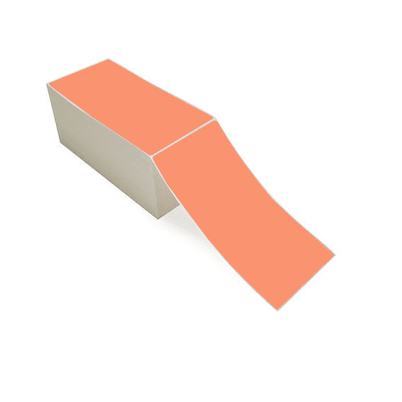 4" x 8" Orange - Direct Thermal Labels - Fanfold