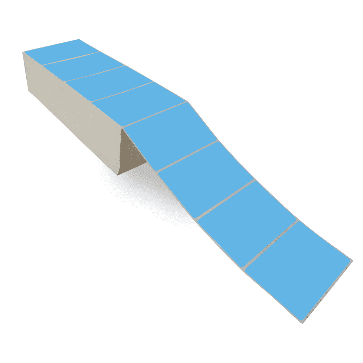 5" x 3" Dark Blue - Direct Thermal Labels - Fanfold - Acrylic