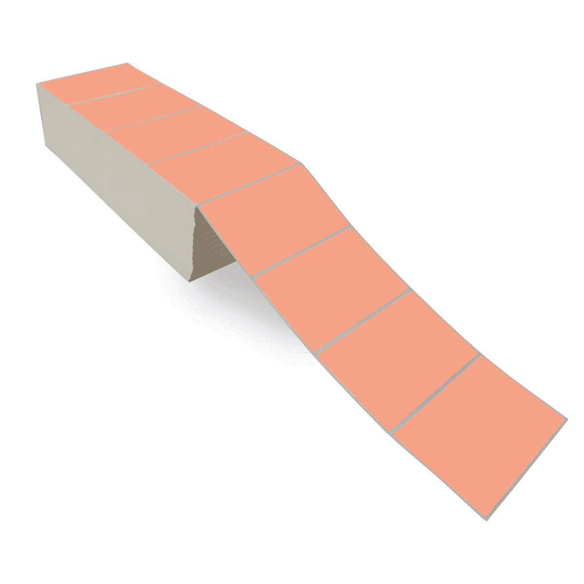 5" x 3" Fluorescent Orange - Direct Thermal Labels - Fanfold - Removable Adhesive