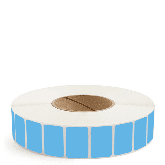 1.5" x 1" Dark Blue - Direct Thermal Labels - 3" Core - Freezer Grade Adhesive