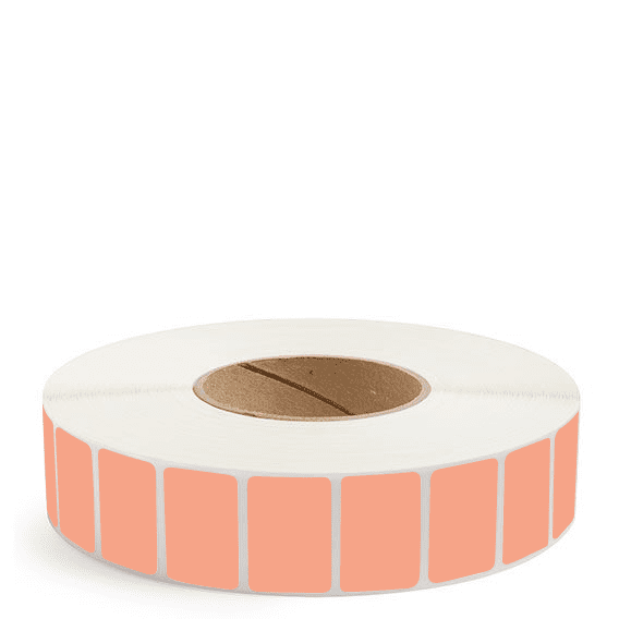 1.5" x 1" Fluorescent Orange - Thermal Transfer Labels - 3" Core - Removable Adhesive