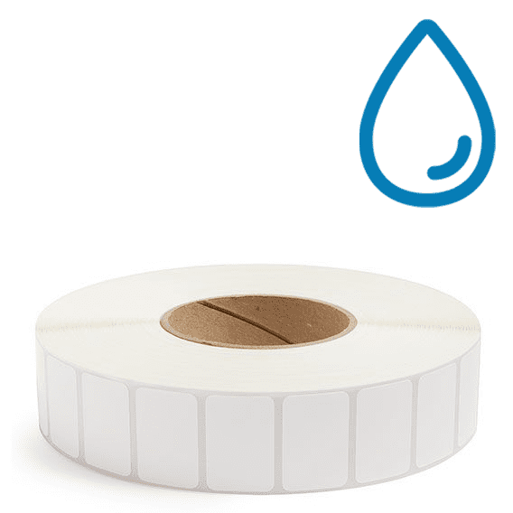 1.5" x 1" Polypropylene - Direct Thermal Labels - 3" Core - Removable Adhesive