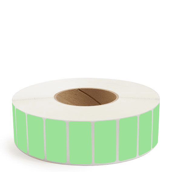 2" x 1" Fluorescent Green - Thermal Transfer Labels - 3" Core - Freezer Grade Adhesive