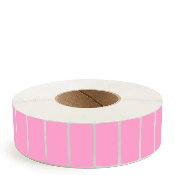 2" x 1" Hot Pink - Thermal Transfer Labels - 3" Core - Freezer Grade Adhesive