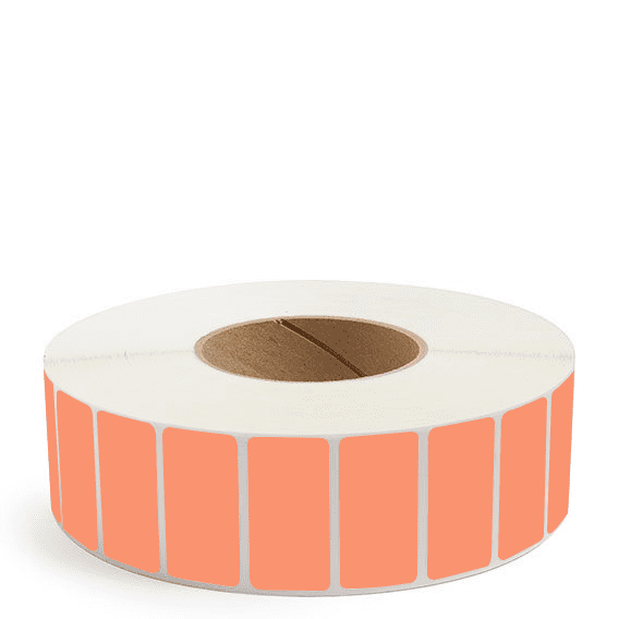 2" x 1" Orange - Thermal Transfer Labels - 3" Core - Freezer Grade Adhesive