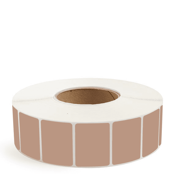 2" x 1.5" Brown - Thermal Transfer Labels - 3" Core - Removable Adhesive