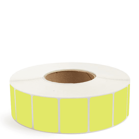 2" x 1.5" Chartreuse - Direct Thermal Labels - 3" Core - Removable Adhesive