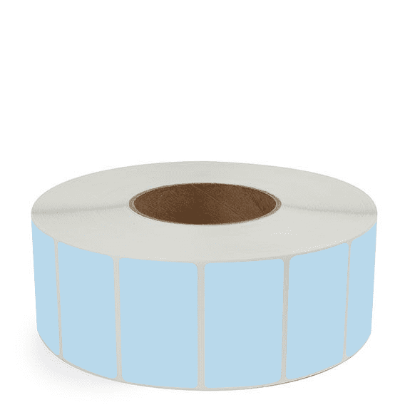 2.5" x 1.5" Blue - Direct Thermal Labels - 3" Core - Freezer Grade Adhesive