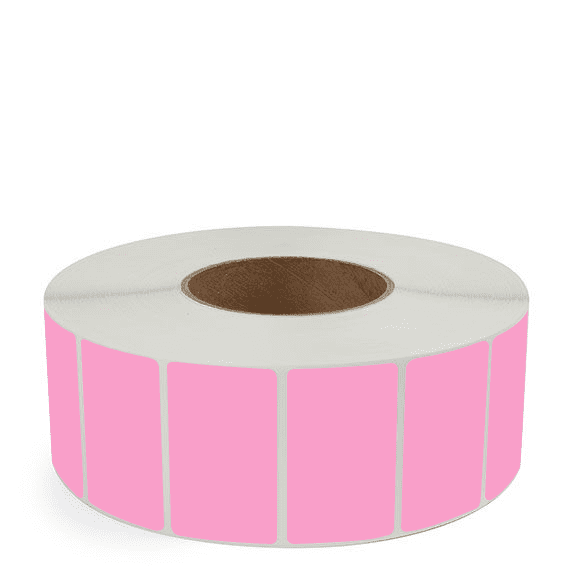 2.5" x 1.5" Hot Pink - Thermal Transfer Labels - 3" Core - Removable Adhesive