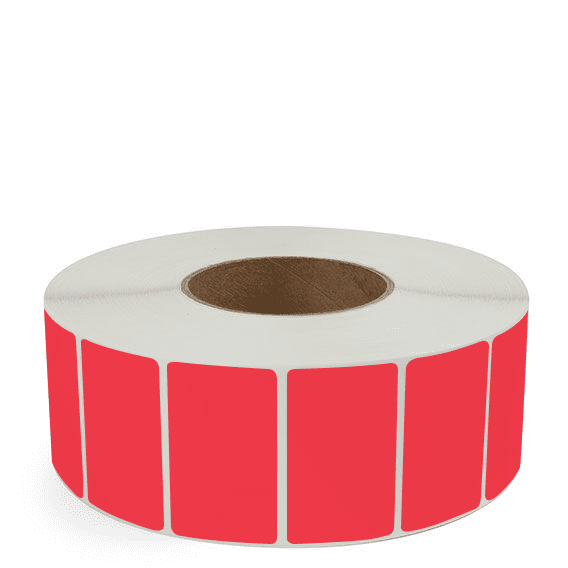 2.5" x 1.5" Red - Thermal Transfer Labels - 3" Core
