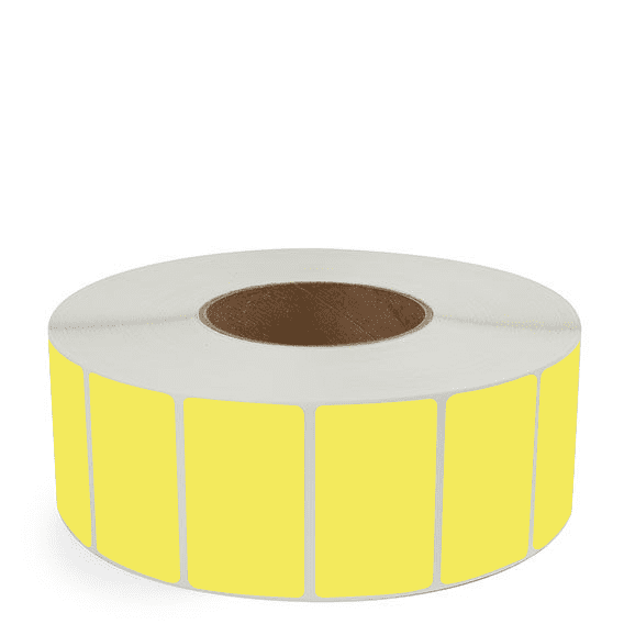 2.5" x 1.5" Yellow - Direct Thermal Labels - 3" Core - Freezer Grade Adhesive