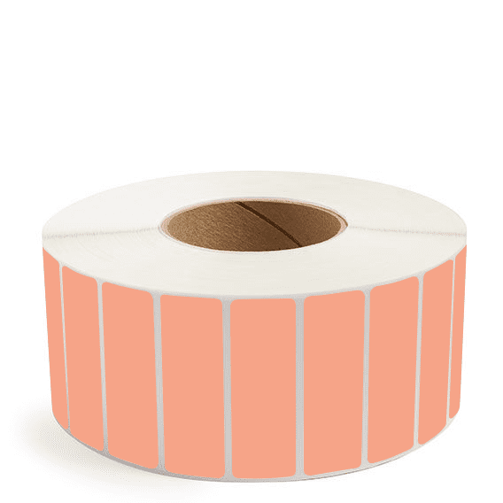 3" x 1" Fluorescent Orange - Direct Thermal Labels - 3" Core - Removable Adhesive