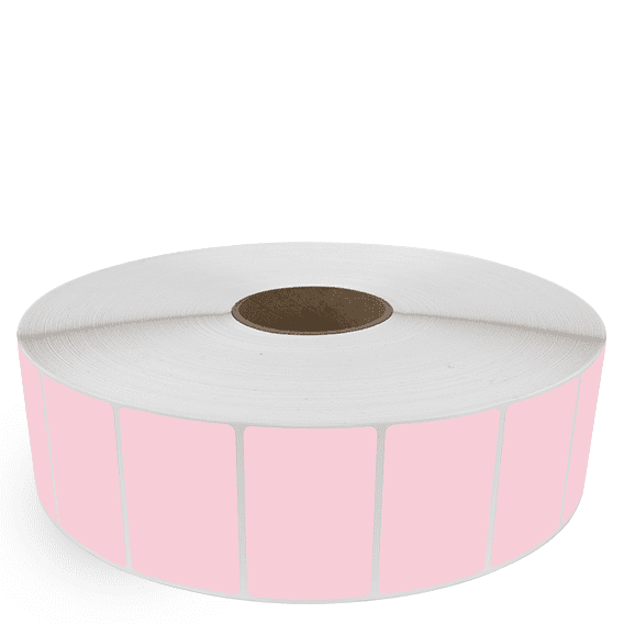 3" x 2" Pink - Thermal Transfer Labels - 3" Core / 12" Outer Diameter (No Perf) - Acrylic