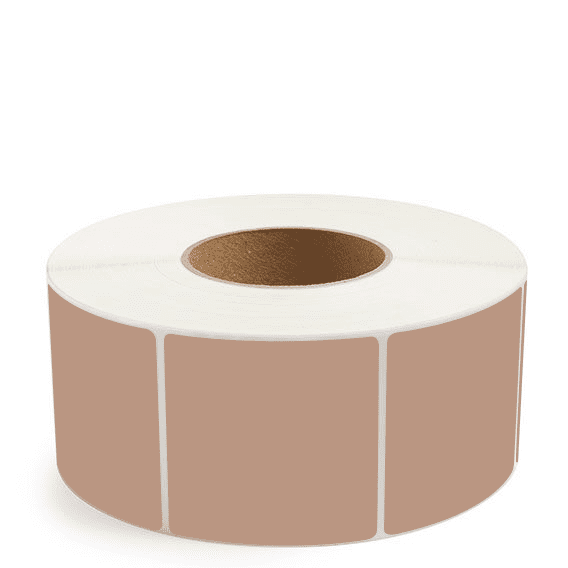 3" x 3" Brown - Direct Thermal Labels - 3" Core - Removable Adhesive
