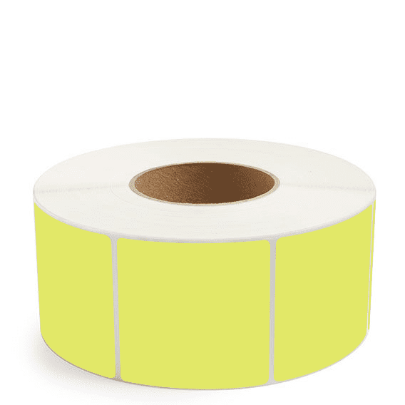 3" x 3" Chartreuse - Direct Thermal Labels - 3" Core - Removable Adhesive
