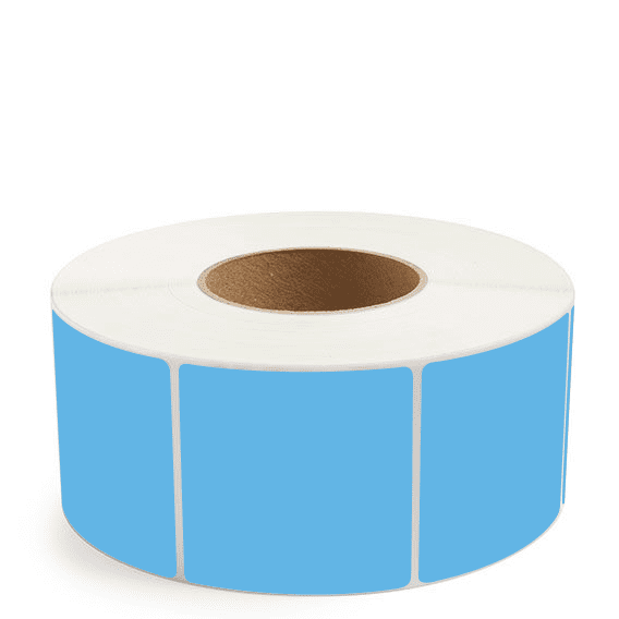 3" x 3" Dark Blue - Direct Thermal Labels - 3" Core - Removable Adhesive