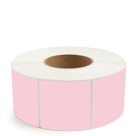 3" x 3" Pink - Thermal Transfer Labels - 3" Core - Freezer Grade Adhesive