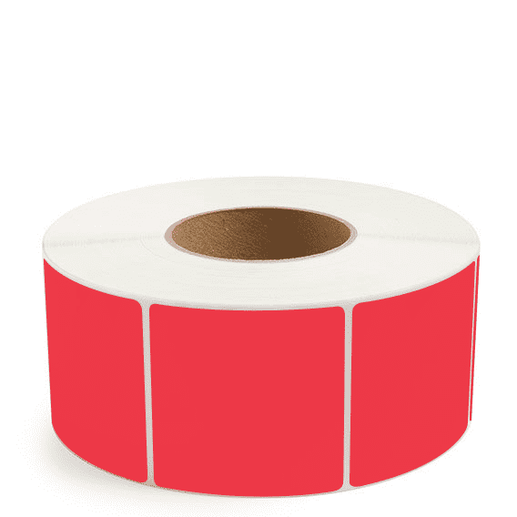 3" x 3" Red - Direct Thermal Labels - 3" Core