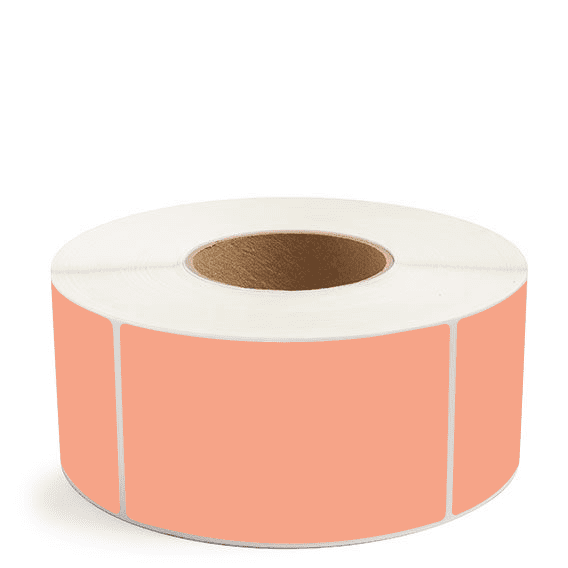 3" x 5" Fluorescent Orange - Direct Thermal Labels - 3" Core (No Perf) - Removable Adhesive