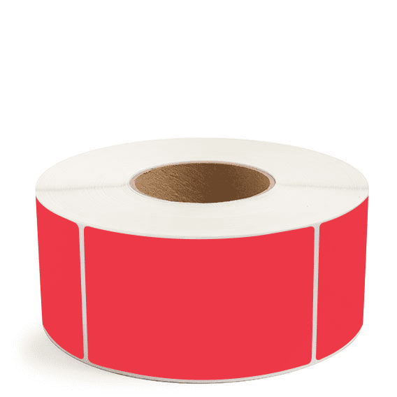 3" x 5" Red - Thermal Transfer Labels - 3" Core - Acrylic