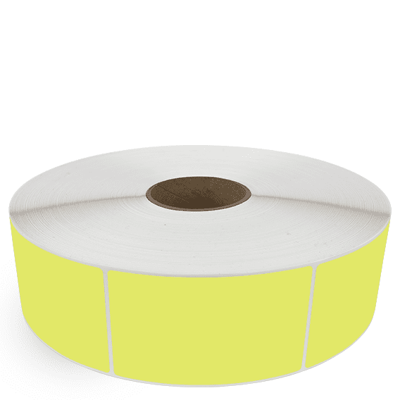 3" x 5" Chartreuse - Thermal Transfer Labels - 3" Core / 12" Outer Diameter (No Perf) - Removable Adhesive