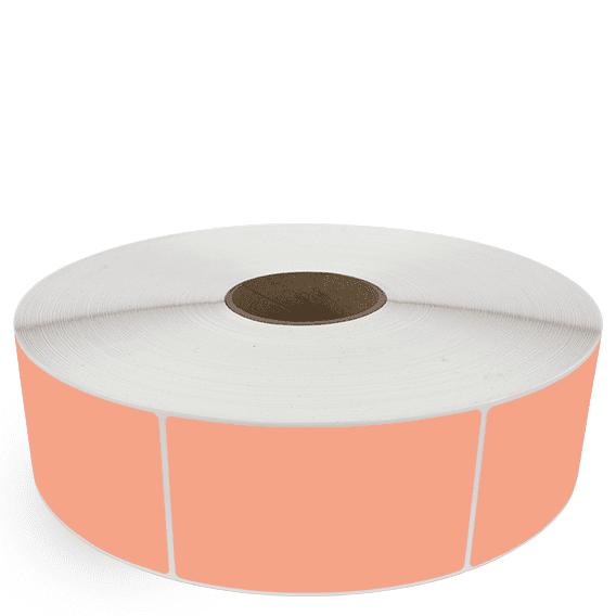 3" x 5" Fluorescent Orange - Thermal Transfer Labels - 3" Core / 12" Outer Diameter (No Perf) - Acrylic