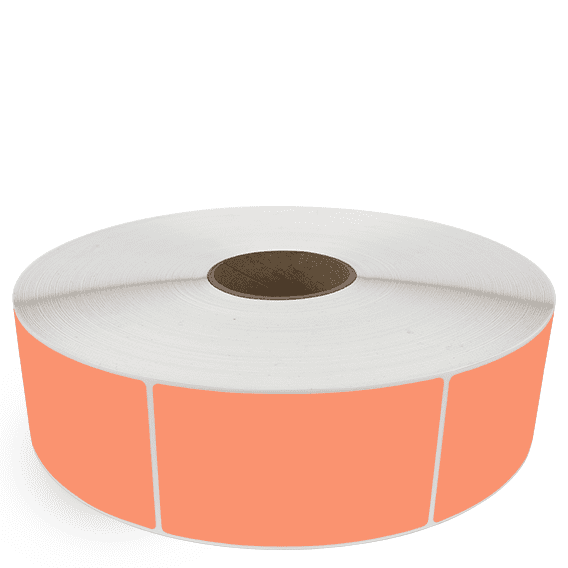 3" x 5" Orange - Thermal Transfer Labels - 3" Core / 12" Outer Diameter (No Perf) - Freezer Grade Adhesive