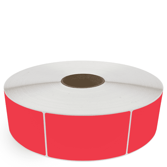 3" x 5" Red - Direct Thermal Labels - 3" Core / 12" Outer Diameter (No Perf) - Freezer Grade Adhesive