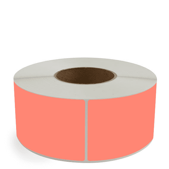 3" x 6" Fluorescent Red - Thermal Transfer Labels - 3" Core - Removable Adhesive