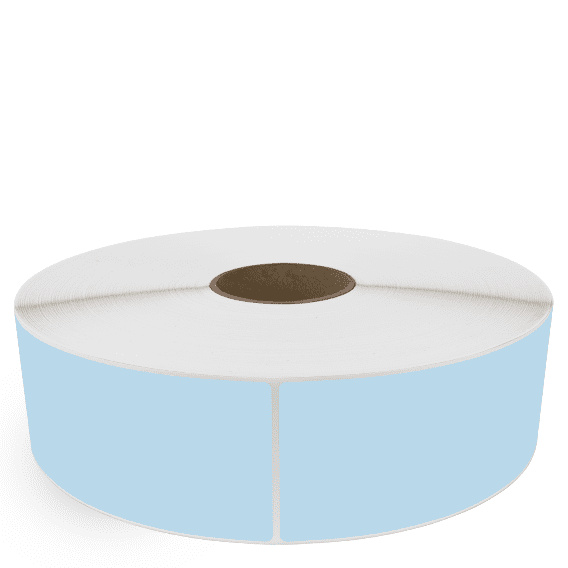 3" x 10" Blue - Thermal Transfer Labels - 3" Core / 12" Outer Diameter (No Perf) - Removable Adhesive