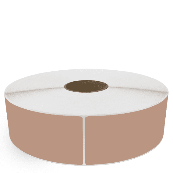 3" x 10" Brown - Thermal Transfer Labels - 3" Core / 12" Outer Diameter (No Perf) - Removable Adhesive