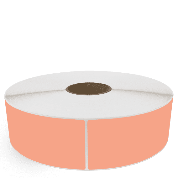 3" x 10" Fluorescent Orange - Direct Thermal Labels - 3" Core / 12" Outer Diameter (No Perf) - Removable Adhesive