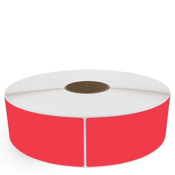 3" x 10" Red - Thermal Transfer Labels - 3" Core / 12" Outer Diameter (No Perf) - Freezer Grade Adhesive