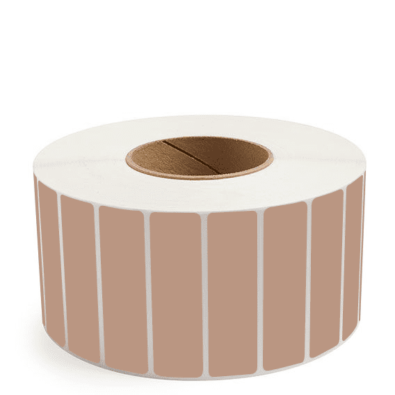 3.5" x 1" Brown - Thermal Transfer Labels - 3" Core - Freezer Grade Adhesive