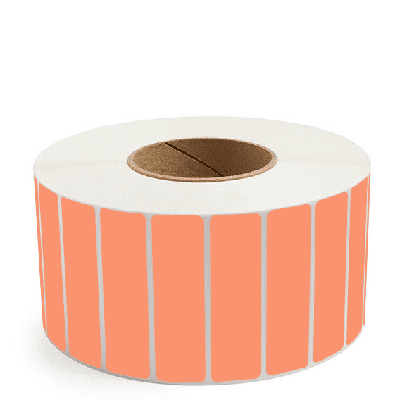 3.5" x 1" Orange - Thermal Transfer Labels - 3" Core - Removable Adhesive