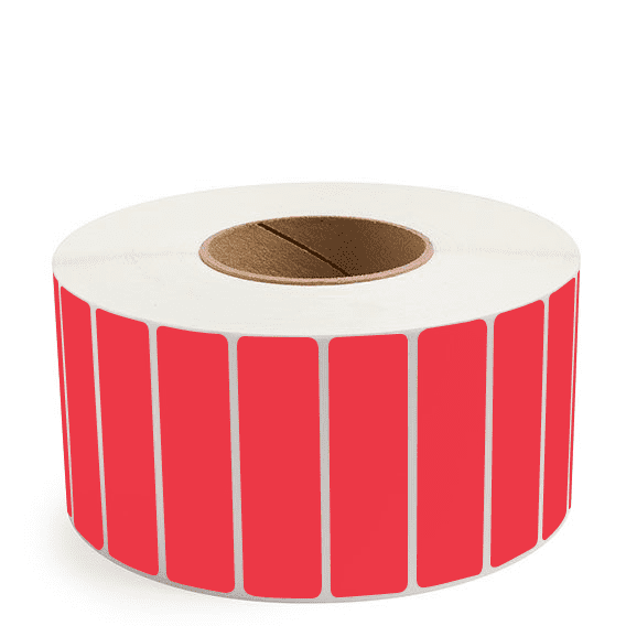 3.5" x 1" Red - Thermal Transfer Labels - 3" Core - Acrylic