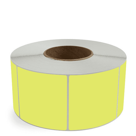 3.5" x 3.5" Chartreuse - Direct Thermal Labels - 3" Core - Removable Adhesive