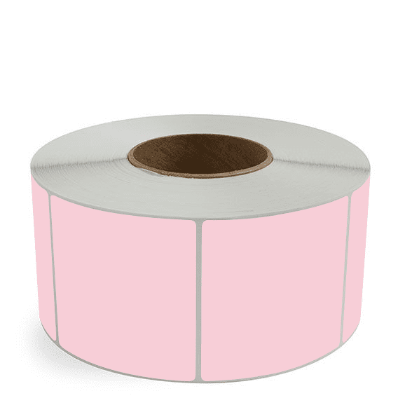 3.5" x 3.5" Pink - Thermal Transfer Labels - 3" Core - Removable Adhesive