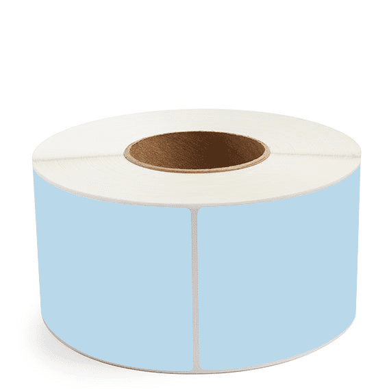 3.5" x 8" Blue - Thermal Transfer Labels - 3" Core - Freezer Grade Adhesive