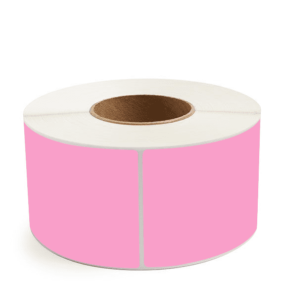 3.5" x 8" Hot Pink - Direct Thermal Labels - 3" Core - Freezer Grade Adhesive