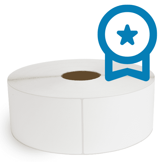 4" x 13" White - Thermal Transfer Labels - 3" Core / 12" Outer Diameter (No Perf) - PET Liner