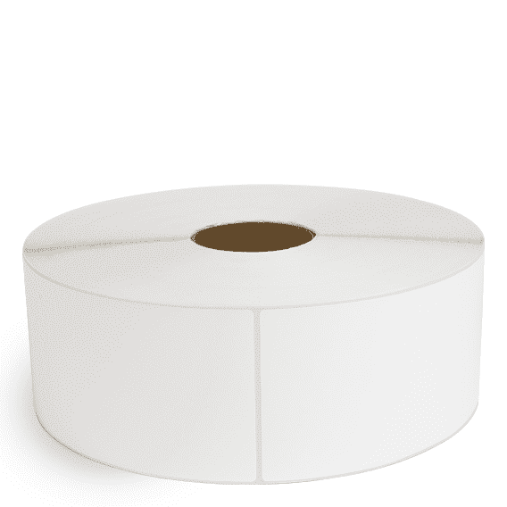4" x 13" White - Direct Thermal Labels - 3" Core / 12" Outer Diameter (No Perf) - Removable Adhesive