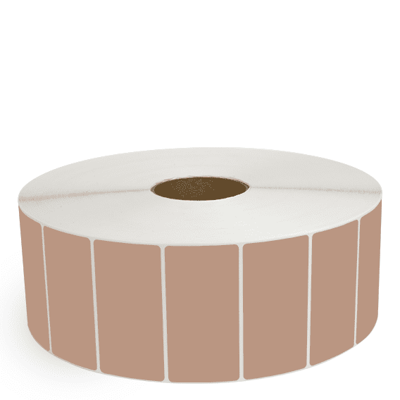 4" x 2" Brown - Thermal Transfer Labels - 3" Core / 12" Outer Diameter (No Perf) - Acrylic