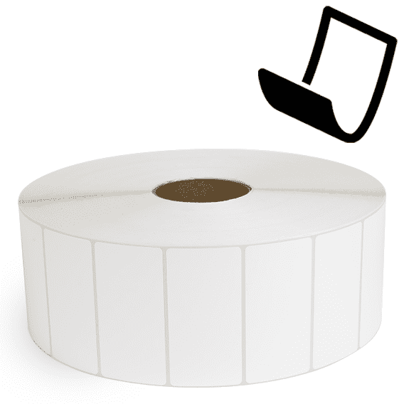 4" x 2" Blockout - Thermal Transfer Labels - 3" Core / 12" Outer Diameter (No Perf) - Freezer Grade Adhesive