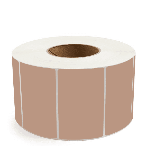4" x 2.5" Brown - Direct Thermal Labels - 3" Core - Acrylic