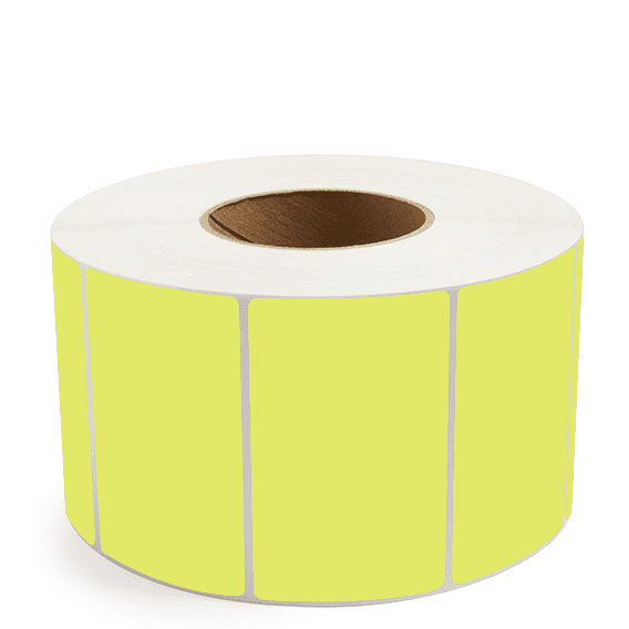 4" x 2.5" Chartreuse - Direct Thermal Labels - 3" Core