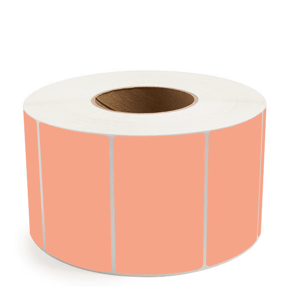 4" x 2.5" Fluorescent Orange - Direct Thermal Labels - 3" Core