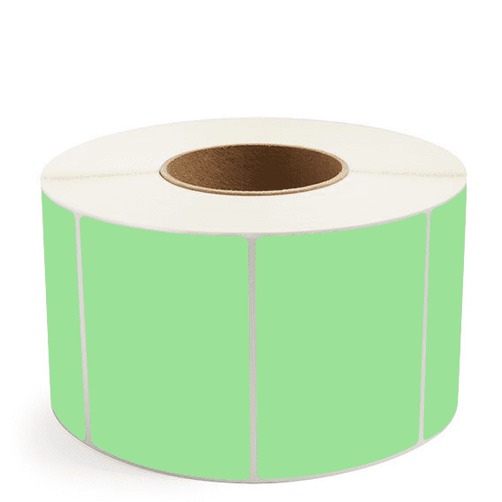 4" x 3" Fluorescent Green - Thermal Transfer Labels - 3" Core (No Perf)
